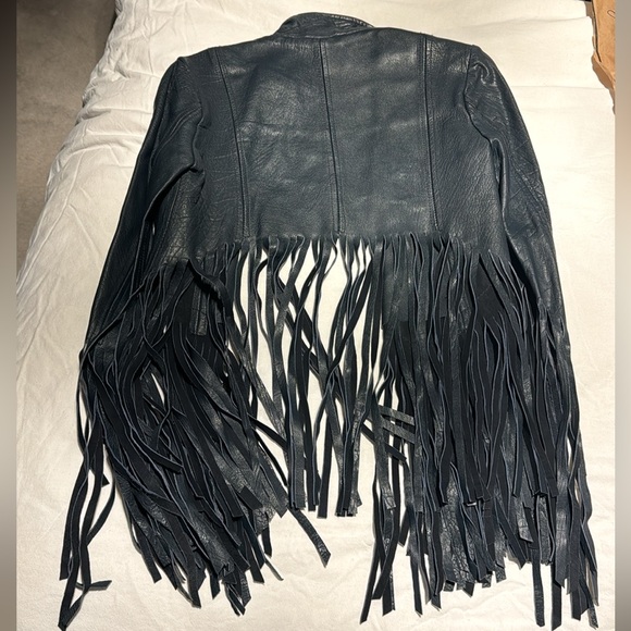 KATE MOSS X TOPSHOP Limited Edition Fringed Leather Jacket - Picture 17 of 17
